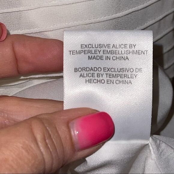 Alice by Temperly White Lace Whispers Off Shoulder Mini Dress Sz 4 - Picture 12 of 14